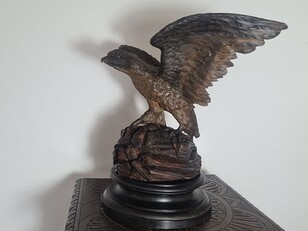 awesome Carved Black forest Falcon