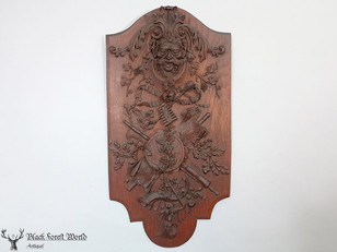 Black Forest Carved Faun Plaque 