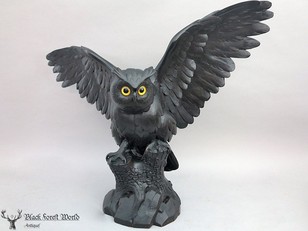 Black forest carved owl 