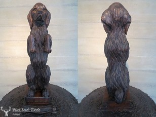 Black forest carved dog woodcarving