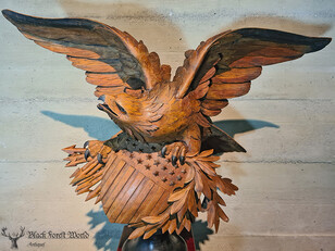 black forest wood carved eagle 