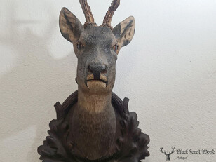 Black forest carved deer heads