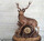 Swiss carved Stag clock woodcarving